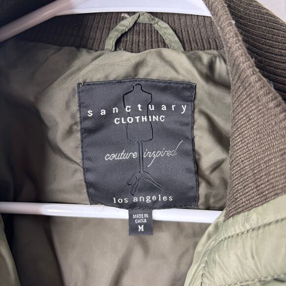 Anthropologie Sanctuary Quilted Puffer Vest Olive Green Lightweight Medium - Picture 12 of 12